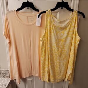 BUNDLE OF New Directions floral super soft peplum tank and‎ tee shirts size XL